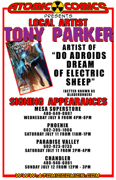 Tony Parker signs at Atomic Comics.