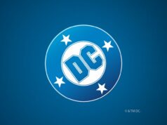 DC Comics NYCC Panel & Signing Schedule DC Comics logo featuring the letters "DC" in blue within a white circle, surrounded by four white stars on a blue background.