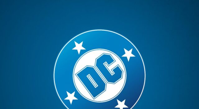 DC Comics NYCC Panel & Signing Schedule DC Comics logo featuring the letters "DC" in blue within a white circle, surrounded by four white stars on a blue background.