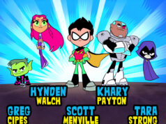 Teen Titans Go to Washington State Summer Con The five main Teen Titans Go! characters are shown with voice actors’ names above them; event details for Washington State Summer Con are at the bottom.