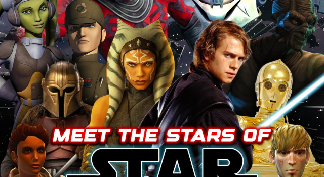Meet Star Wars Stars at GalaxyCon Raleigh 2026 A collage of animated and live-action Star Wars characters with the text "MEET THE STARS OF STAR WARS" over a starry background.