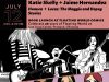 OR – Heaven + Locas Signing | July 12th Poster for a book launch event featuring Katie Skelly and Jaime Hernandez, with illustrated characters, event details, and a "50 In-Person Event" badge.