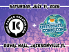 IC3@JAX July 11th – Two Shows: One Day Of Insane Fun Event announcement for Indie Comics Creator Con and First Coast Comic Con, taking place Saturday, July 11, 2026, at Duval Hall, Jacksonville, FL.