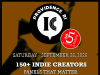 IC3@PVD 2026 on September 26th Event flyer for IC3 in Providence, RI on September 26, 2026, featuring indie creators, panels, reviews, gift bags, drinks, draw night, free parking, tickets $5, and website www.ic3.art.