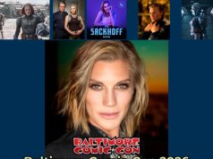 Baltimore Comic-Con 2026 Welcomes Katee Sackhoff Promotional graphic for Baltimore Comic-Con 2026 announcing media guest Katee Sackhoff, with event dates, website, and photos of Sackhoff in various roles.