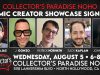 CA – Collector’s Paradise Signing | Aug 5th Five comic creators are featured with headshots and names above event details for a showcase signing on August 5 at Collector’s Paradise NOHO in North Hollywood, California, from 6-8pm.