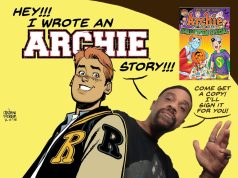 CO – Archie Comics Signing | Aug 26th Comic creator promoting “Archie” story signing; features illustrated Archie character, creator pointing, and event details for Mutiny Comics & Coffee on Wednesday, August 26, 3-5:30pm.