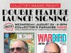CA – Double Feature Launch Signing | Aug 26th Poster for a double feature comic signing event with writers Gerry Duggan and Derek Kolstad at Collector’s Paradise NoHo on August 26, 6–8 PM. Event details and comic covers are shown.