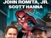John Romita Jr & Scott Hanna Join CCR 2027 Two men are smiling in front of a Spider-Man comic illustration, with the names “John Romita, Jr.” and “Scott Hanna” displayed at the top.