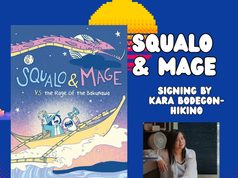 NY – Squalo & Mage Signing | Sept 25th Poster for “Squalo & Mage” signing event by Kara Bodegon-Hikino, with trivia hosted by Gabe, on Friday, September 25, 5-7 PM at Everyone Comics & Collectibles, in Long Island City, NY.