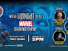 NYC – Marvel Midnight Signing | Oct 7th Marvel Midnight Series signing event poster for Midtown Comics, Times Square on Wednesday, Oct. 7th at 5 PM, featuring Benjamin Percy, Phillip Kennedy Johnson, and Jonathan Hickman.