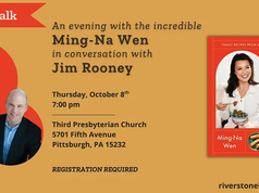 PA – An Evening with Ming-Na Wen | Oct 8th Promotional event flyer for an author talk with Ming-Na Wen and Jim Rooney on October 8 at Third Presbyterian Church, Pittsburgh, featuring Wen’s book “Have You Eaten Yet?”.