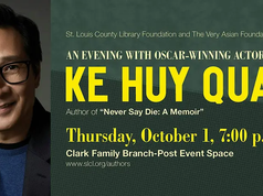MO – An Evening with Ke Huy Quan | Oct 1st Flyer for an event featuring Oscar-winning actor Ke Huy Quan, promoting his memoir, scheduled for October 1 at 7:00 p.m. at the Clark Family Branch-Post Event Space.