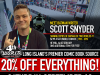 NY – Batman of Two Worlds #1 Signing | Sept 19th Scott Snyder stands in a comic book store, promoting a signing event with a 20% off sale banner for 4th World Comics and Toys.