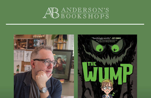 IL – The Wump Signing | Oct 4th Author Tony DiTerlizzi sits at a desk beside the cover of his book “The Wump.” Event details: October 4 at 2pm, Anderson’s Bookshops.