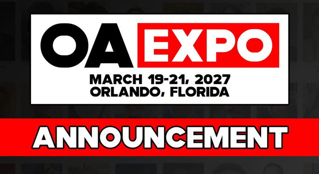 OAX 2027 Announces First Guests OA Expo announcement for March 19-21, 2027, in Orlando, Florida, featuring 44 artists and 43 exhibitors. Get tickets and hotel rooms at www.oax.art.