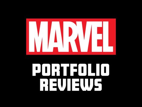 Marvel Offers Portfolio Reviews at NYCC 2026 The Marvel logo is shown above the words “Portfolio Reviews” on a black background.