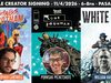 CA – Triple Creator Signing | Nov 4th Poster for a comic creator signing event on 11/4/2026 in Pasadena, featuring Christopher Cantwell, Pornsak Pichetshote, and William Harms with their respective comic covers.