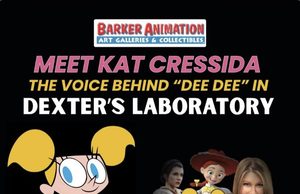 CT – Kat Cressida Signing | Oct 9th Event flyer for a meet and greet with voice actress Kat Cressida, featuring characters she voiced, occurring October 9th in Mashantucket and October 10th in Cheshire.