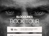 Joe Manganiello Book Tour Bloodlines book tour flyer listing dates, times, and locations for four in-person events in New York, Pittsburgh, Ridgewood, and Glendale.
