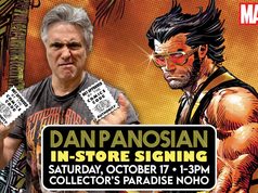 CA – Wolverine: Paradise #1 Signing | Oct 17th Dan Panosian in-store signing at Collector’s Paradise NoHo on Saturday, October 17, 1-3 PM, featuring an illustration of Wolverine.