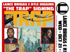 IL – The Trap Signing | Oct 21st Event flyer for “The Trap” signing with Lance Briggs and Kyle Higgins on October 21 at 6:00 PM at Challengers Comics, featuring character art from the graphic novel and event rules.